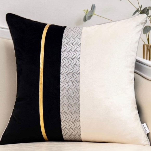 Luxury HomeVelvet Textured Stripe Pillow Cover